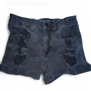Aeropostale Women's Black Distressed Jean Shorts